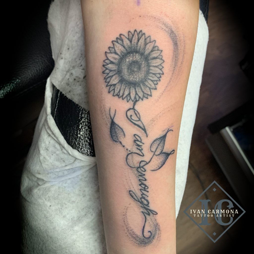 Black and Gray Sunflower Tattoo Meaning